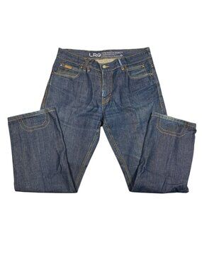 LR Geans Mens Grass Roots True Straight Fit Denim Jeans  34 Blue Cotton